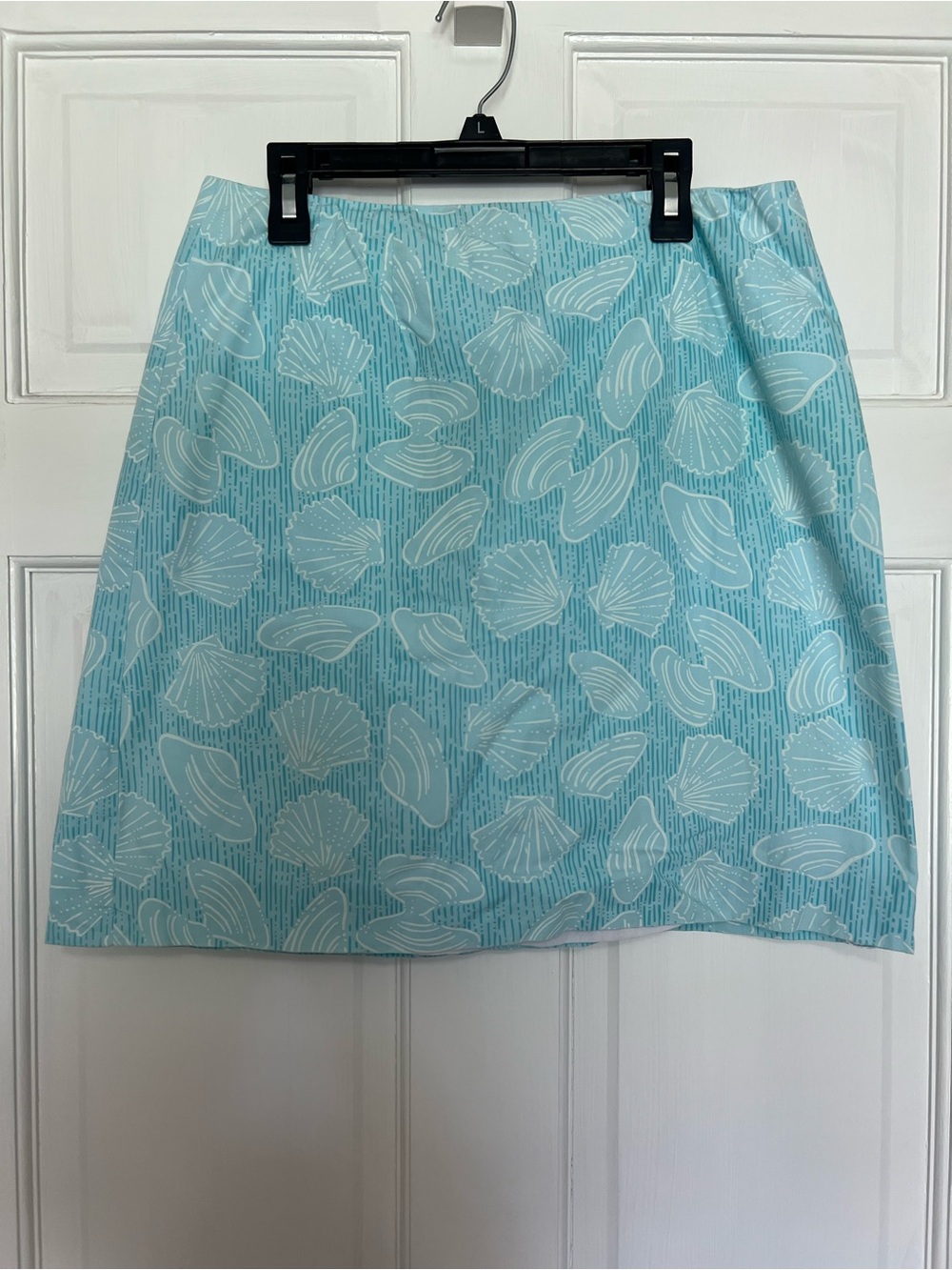 Lilly Pulitzer Aqua Shell-Print Mini Skirt